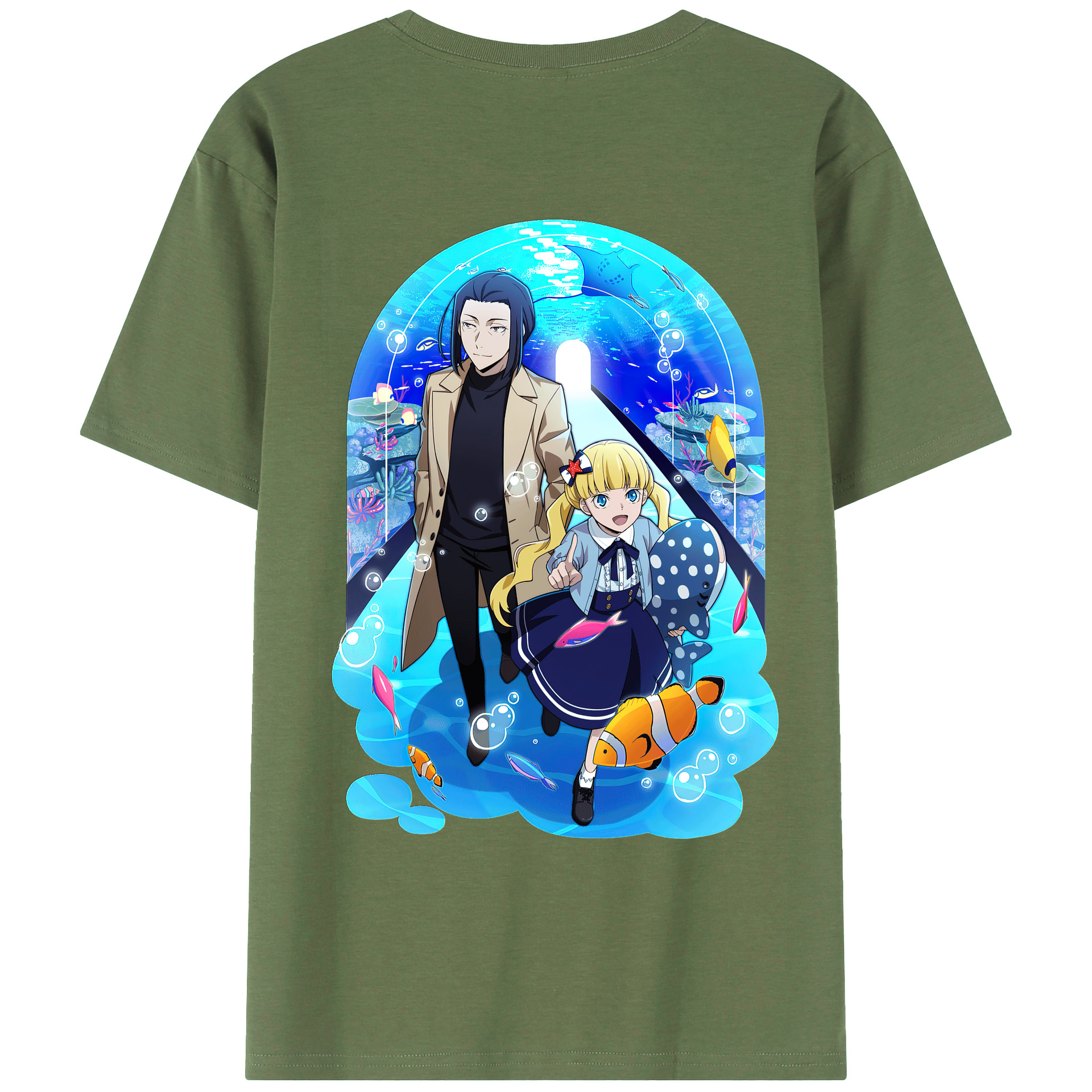 （画像用） 文豪ストレイドッグス Bungo Stray Dogs 綿100％ メンズ半袖Tシャツ（バックプリント） 通気性